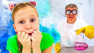Nastya et son professeur effectuent des expériences scientifiques pour les écoliers