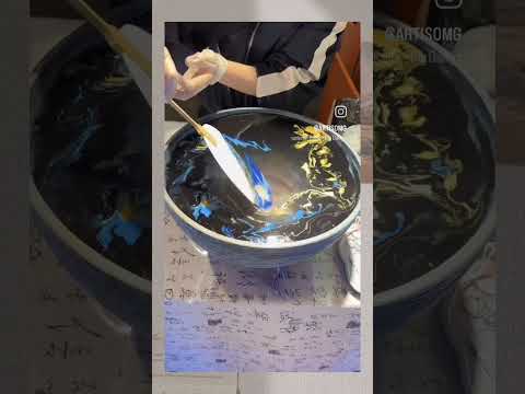 Seni gambar kipas jepang cuma dicelup #menakjubkan #keren #jepang