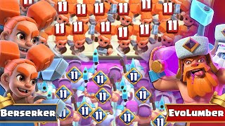 Evo Lumberjack 1 vs 2 Berserker  | Clash Royale Challenge #30