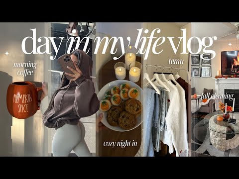 VLOGTOBER🍂🎃🌙 fall cleaning, cozy girls night, pumpkin spiced latte, temu clothing haul *realistic*