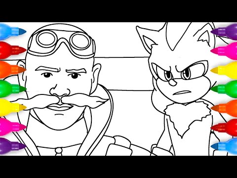 Sonic the Hedgehog 3 Eggman and Super Shadow Coloring Page