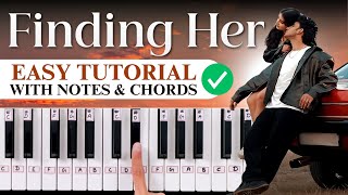 Jana Mere Sawalon Ka Manzar Tu - Step By Step Easy Piano Tutorial with Notes & Chords - Finding Her