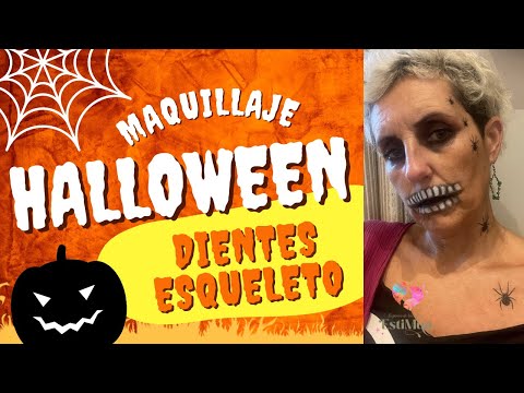 MAQUILLAJE PARA HALLOWEEN-como maquillar dientes de esqueleto