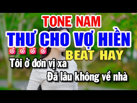 Karaoke Thư Cho Vợ Hiền – Tone Nam ( Beat Hay ) Nhạc Sống | Huỳnh Lê