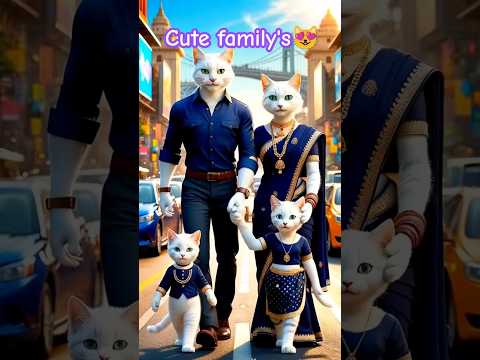 Cute kitten's with parents😻#cute#kitten#cat#family#shorts