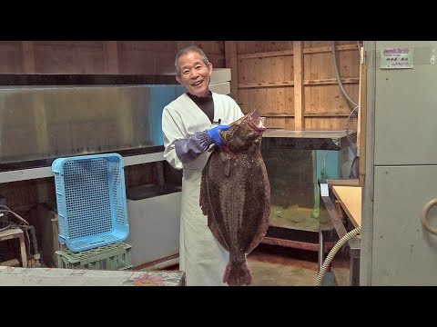 ヒラメをさばいて50年。ざぶとんは15年。まだまだです。　ざぶとんヒラメ＜さばき編＞　平戸・エビス亭