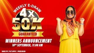 Watch Our Series 279 1st Weekly E-Draw 4 x AED 50K Winners Announcement