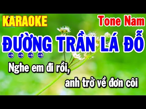 Karaoke Đường Trần Lá Đổ Tone Nam Nhạc Sống Bolero 2025 Dễ Hát | Thanh Hải