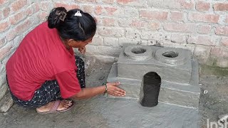 cooking,village life hacks,viral chulha,trending clay stove videoclay stove,how to make clay stove