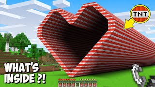 What is HIDDEN inside THE LONGEST TNT HEART TUNNEL in Minecraft? I found THE BIGGEST SECRET TUNNEL!