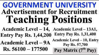 Permanent Lecturer and Assistant Professor Recruitment in Govt College | With Only PG Rs 1,77,500 pm