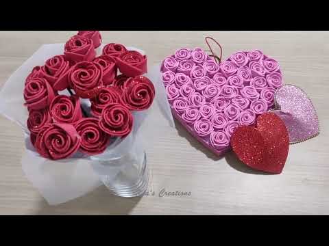 Easy Amazing 4 Tricks For Easy Rose Flowers Making | DIY Wall Hanging | Valentines Day Gift | Craft