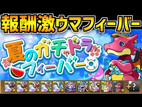 ガチャ5連！黒メダル5枚！魔法石20個！夏もガチャドラフィーバーが美味すぎる件！【パズドラ】