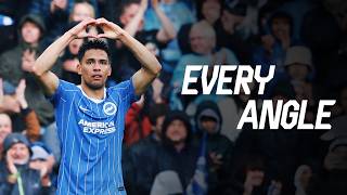 EVERY ANGLE | Gomez's breathtaking HALFWAY-LINE strike
