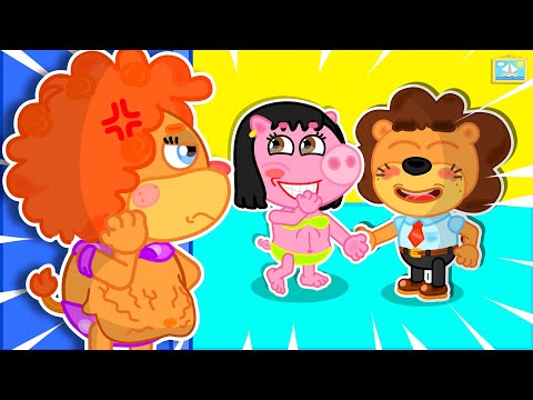 Lion Family | Don't Be Sad! Mommy Before And After Having Baby  Funny | Cartoon for Kids