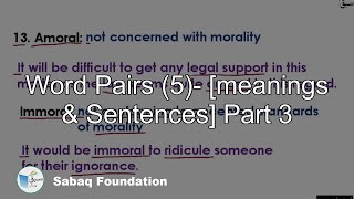 Word Pairs (5)- [meanings   &   Sentences] Part 3