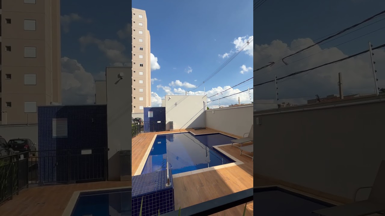 Área de piscina e espaço gourmet.