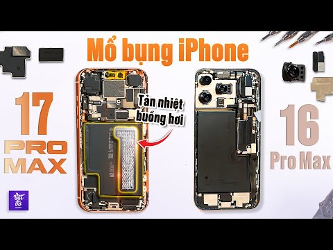 Mổ bụng iPhone 17 Pro Max: Tản nhiệt lộ rõ, pin chưa được 5000mAh, nhôm kém bền?