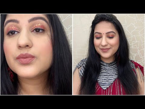 Red Dress Makeup Tutorial | Indian Christmas Makeup | Affordable Easy Makeup