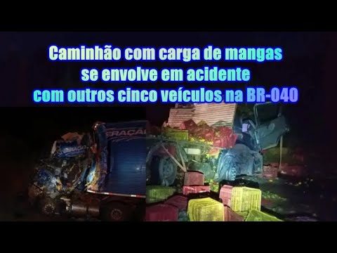 Caminhoneiro perde a vida em acidente com três caminhões, um ônibus e dois carros na BR 040