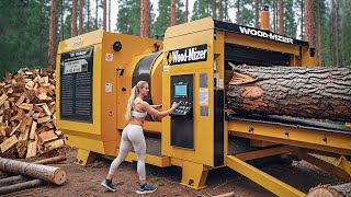 Dangerous Fastest Homemade Firewood Splitter in Action, Incredible Wood Processing Machines Working