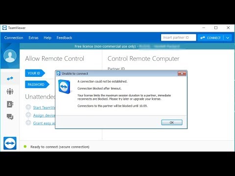 connection blocked after timeout teamviewer 13