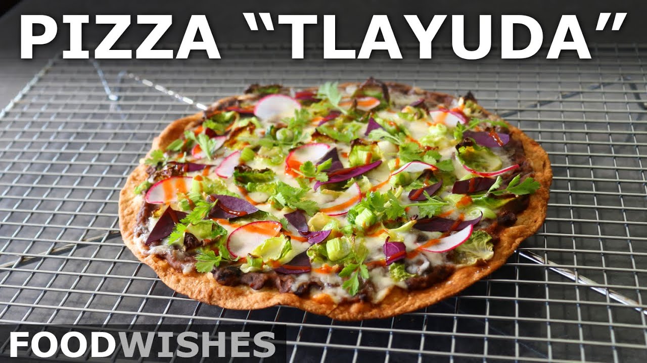 Pizza Tlayuda - Crispy Thin Crust Bean and Tortilla Pizza