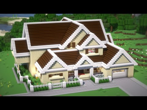 Minecraft: How To Build a Large Suburban House Tutorial(#12) | 마인크래프트 건축, 대형 단독주택, 인테리어