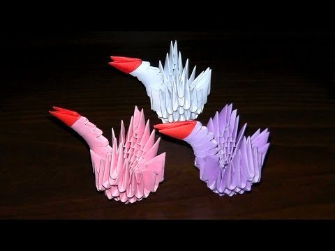 How to make a paper baby swan. 3D origami for beginner ...