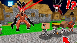 ¿Por que el MONSTRUO de 99 NOCHES en el BOSQUE nos arresto en Minecraft? 😱 | 2 Noobs vs Ciervo