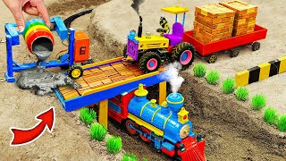 DIY Mini Highway Bricks and Concrete Bridge Construction Science Project
