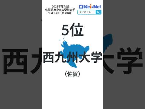 【2025私立】佐賀県出身者の受験大学ベスト20【河合塾】