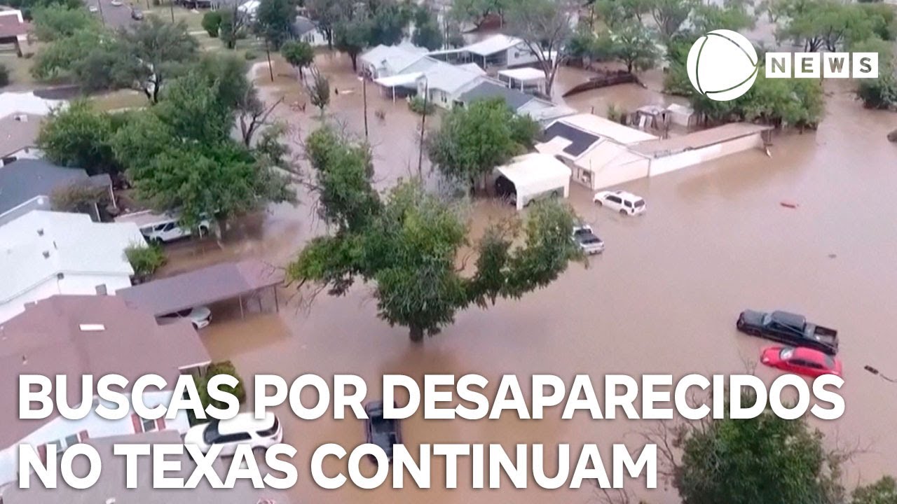 Equipes buscam por desaparecidos em enchentes no Texas