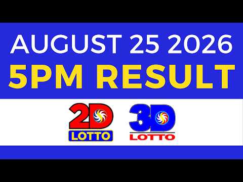 Lotto Result August 25 2026 5PM | Swertres Ez2 PCSO