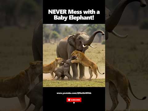 Lion vs Elephant‼️NEVER Mess with a Baby Elephant  #lion #elephant