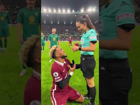 He spoke clearly. She answered clearly.🥰#SheSaidYes #FootballMoment #ClearAudio #RealProposal #Video