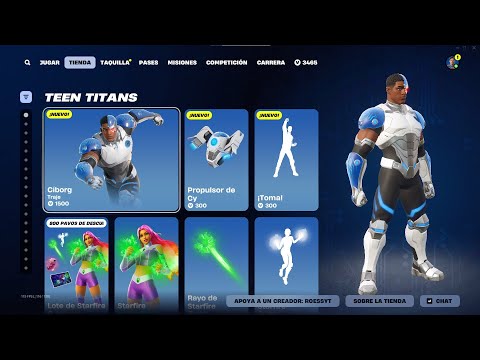 NUEVA SKIN TEEN TITANS *CYBORG* y GESTO! NUEVA TIENDA FORTNITE HOY 19/20 JULIO 2025!