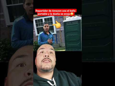increible, repartidor de Amazon usa un baño portable y la dueña de la casa le reclamo #amazondriver