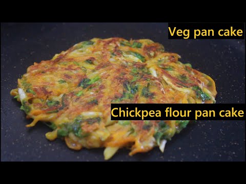 vegetable pan cake/chickpea pan cake/easy breakfast/healthy quick breakfast