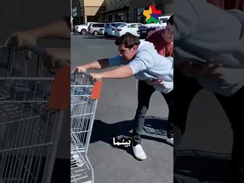 خدعة الجنون في السوبرماركت :  حلقت بعجلة التسوق! #shorts