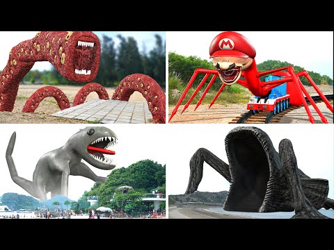 BEHEMOTHS vs LONG TRAIN EATER vs SEA EATER vs MARIO THOMAS - In real life