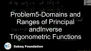 Problem5-Domains and Ranges of Principal andInverse Trigonometric Functions