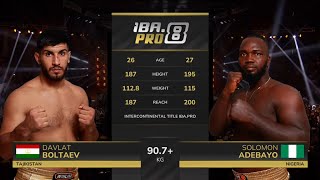 BOLTAEV Davlat 🇹🇯 vs ADEBAYO Solomon 🇳🇬 | IBA.PRO 8 | July 22, 2025 | Dushanbe, Tajikistan
