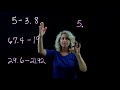 Subtraction of Whole Numbers and Decimals