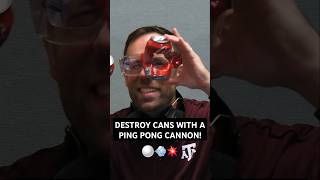 Destroy cans with a ping pong cannon! ⚪💨💥 #shorts #DrDawson