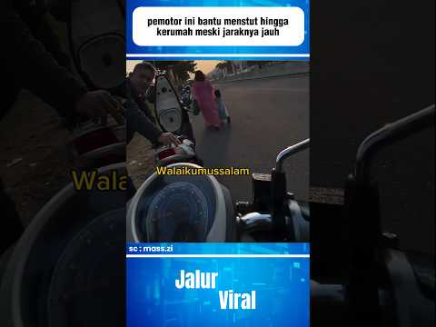 meski jauh pemotor ini tulus membantunya sampai rumah#shorts
