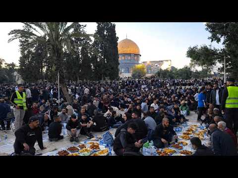 Ramadan Iftar in Al AQSA Mosque | Peaceful Maghrib Prayer