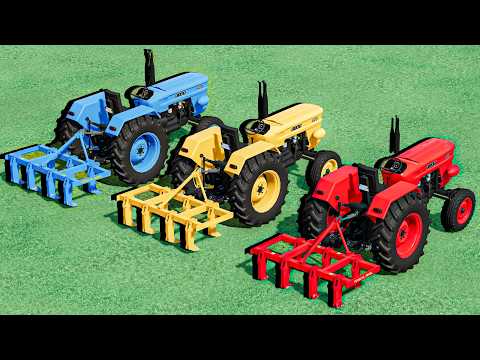 MINI TRACTORS OF COLORS - FUNNY CULTIVATING with SUPER FIAT TRACTORS - FS22