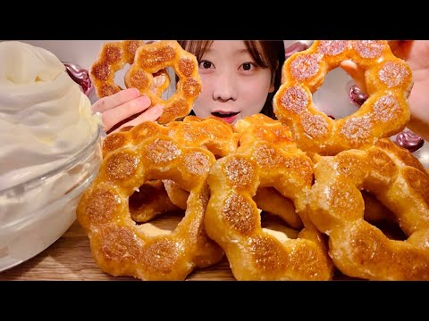 ASMR Baked Mochi Donut【Mukbang/ Eating Sounds】【English subtitles】