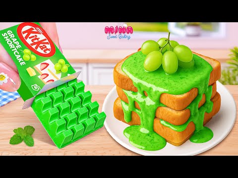 💚Sweet Green Grape KitKat Cake💚Surprising Miniature Grape Chocolate Bread Recipe | Mina Sweet Baking